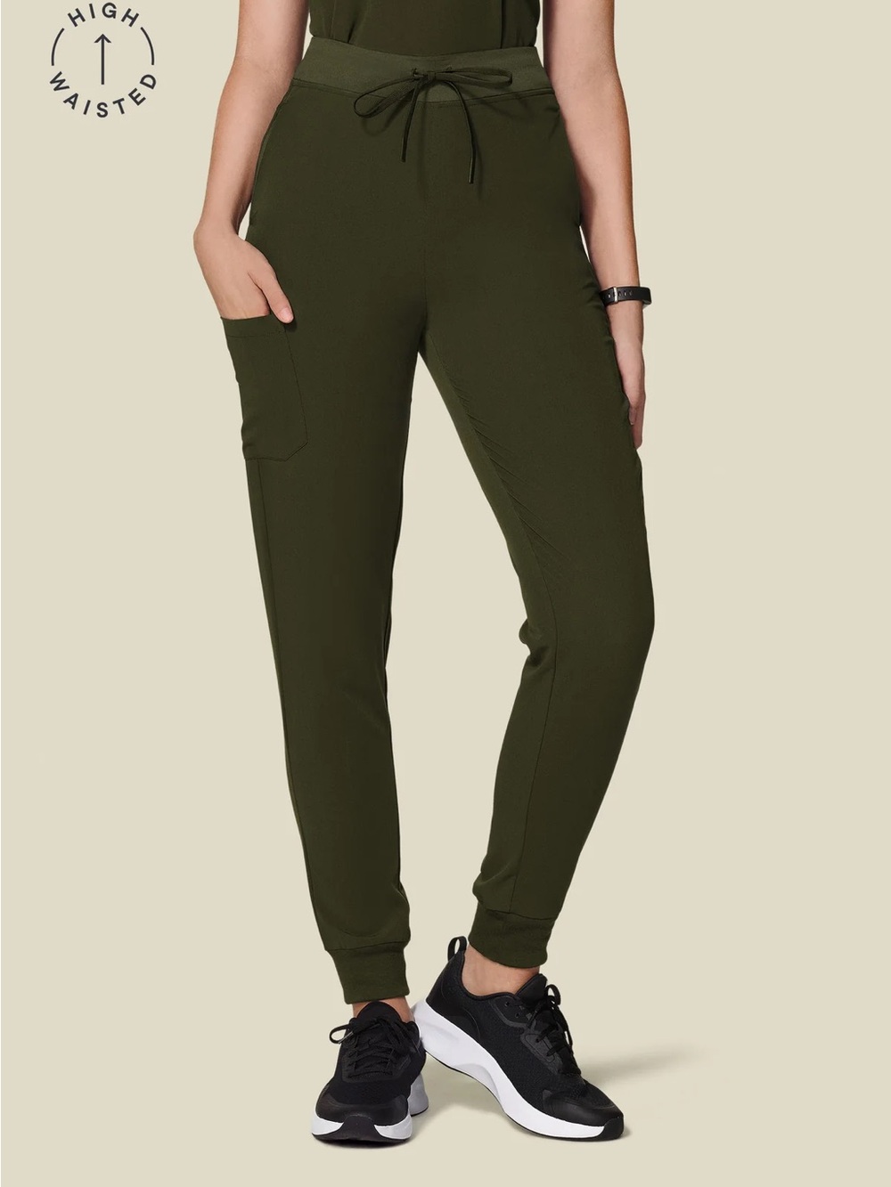 Mandala Scrub Joggers, Olive Green L